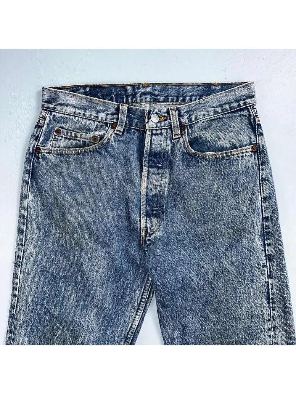 Levis 501 Vintage 90s USA XX Straight Leg Jeans Blue Med Wash 31x34 Act 29x32